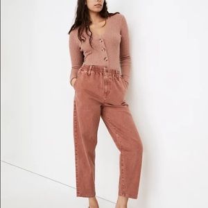 Madewell Pull On Balloon Jeans in Garment Dyed